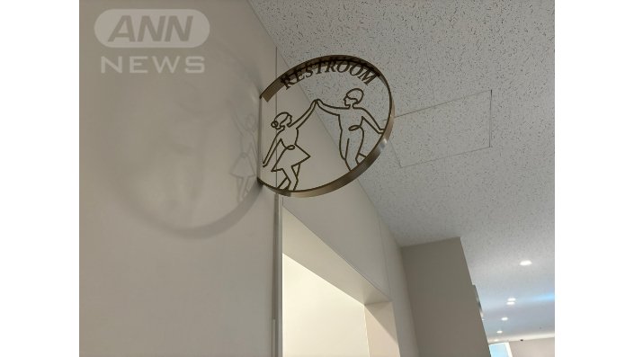 トイレの看板もスケーターのシルエット