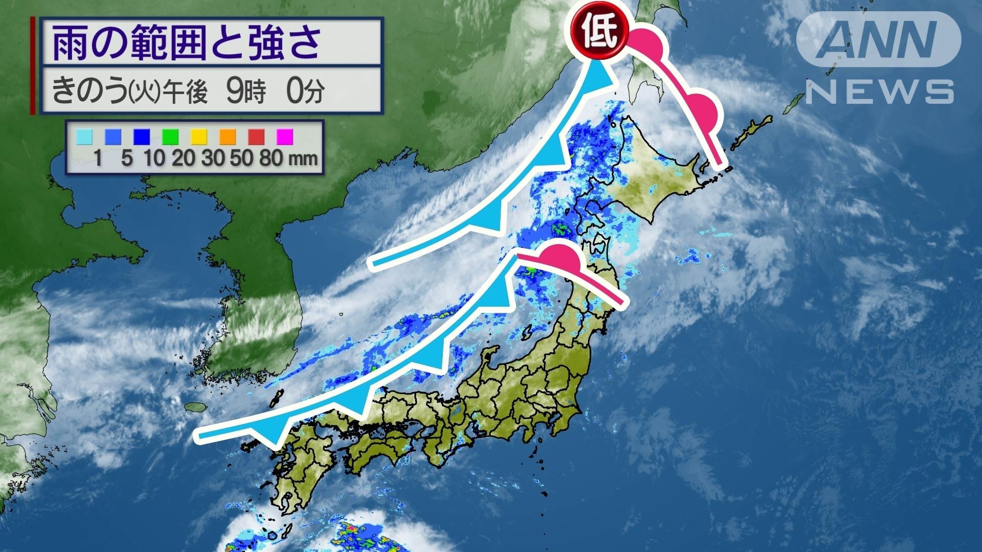 低気圧　前線　激しい雨