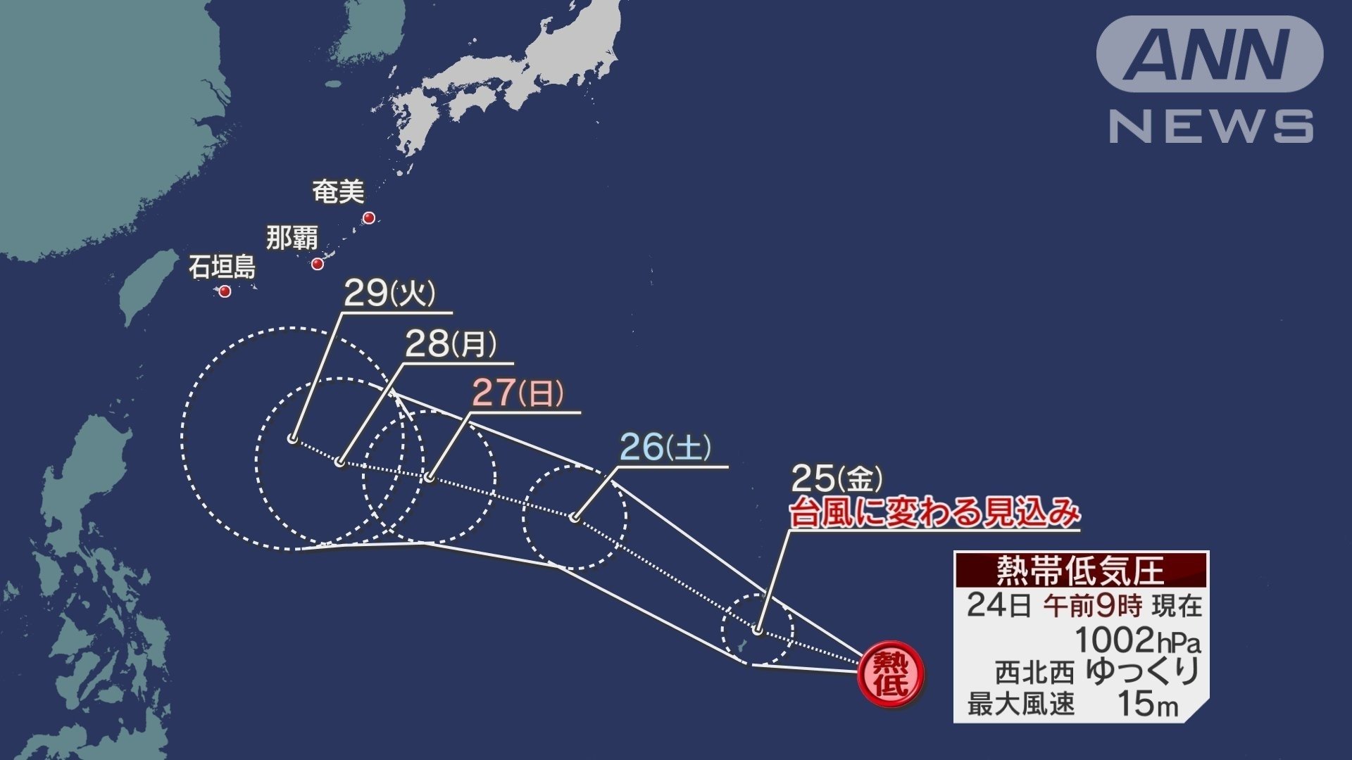 台風21号が発生か？列島に影響する恐れも