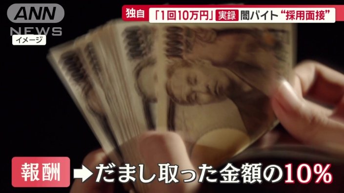 だまし取った金額の10％が報酬