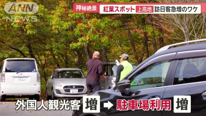 外国人観光客の駐車場の利用も増えている