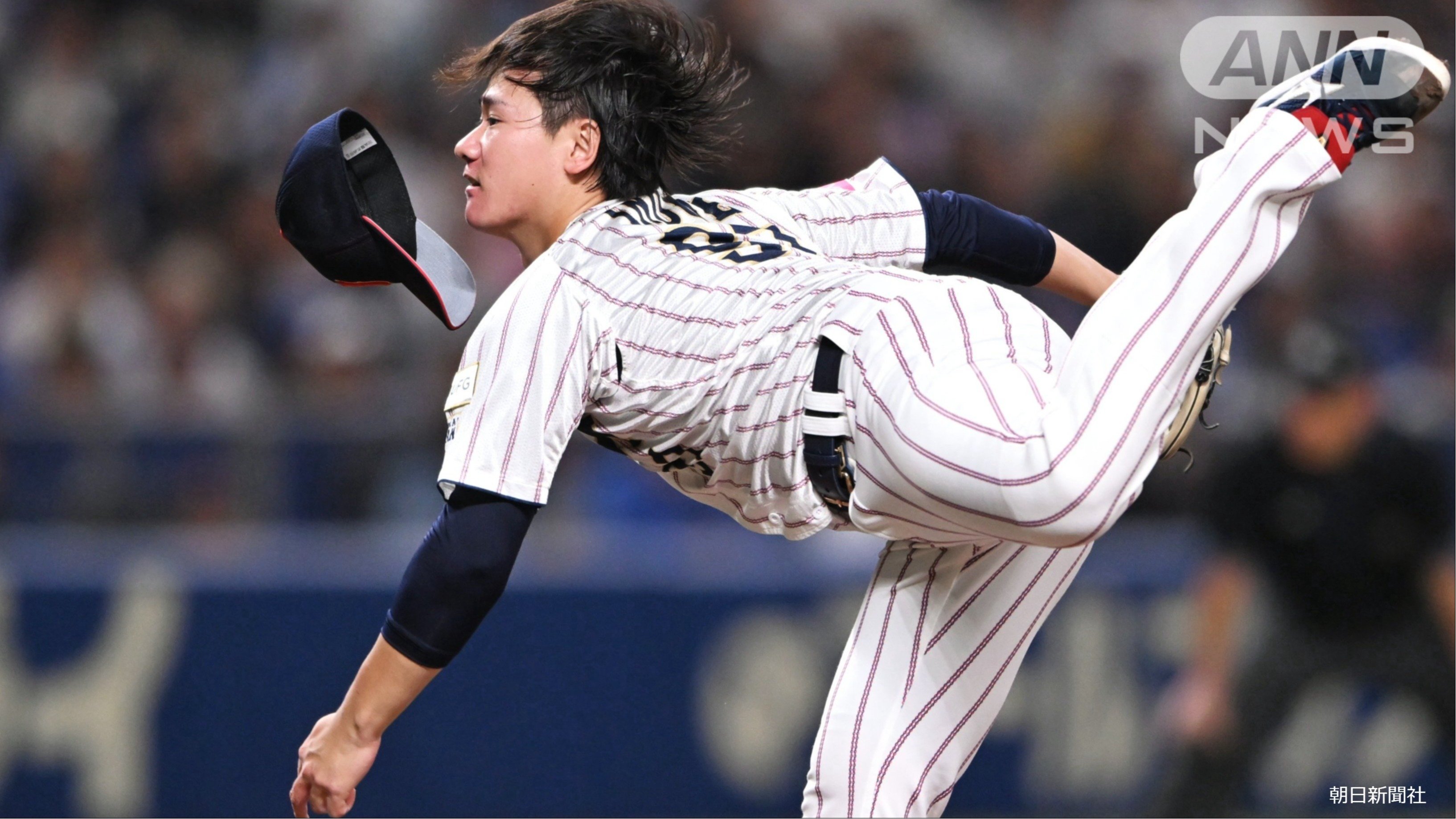 力投で、帽子を飛ばすシーンも