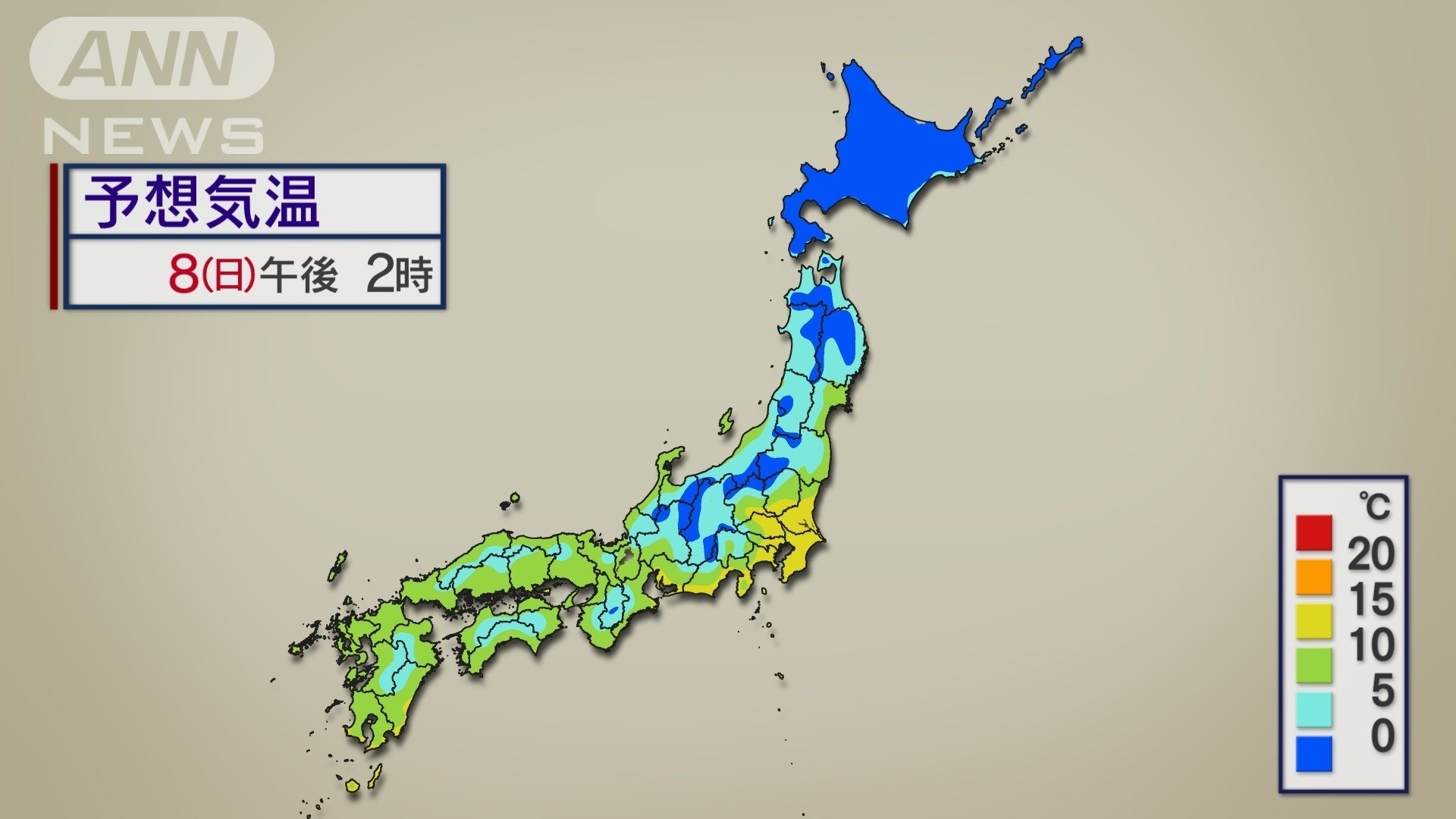8(日)午後2時 予想気温