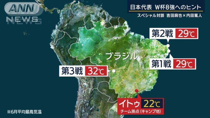 ブラジル大会は快適な地域を拠点に