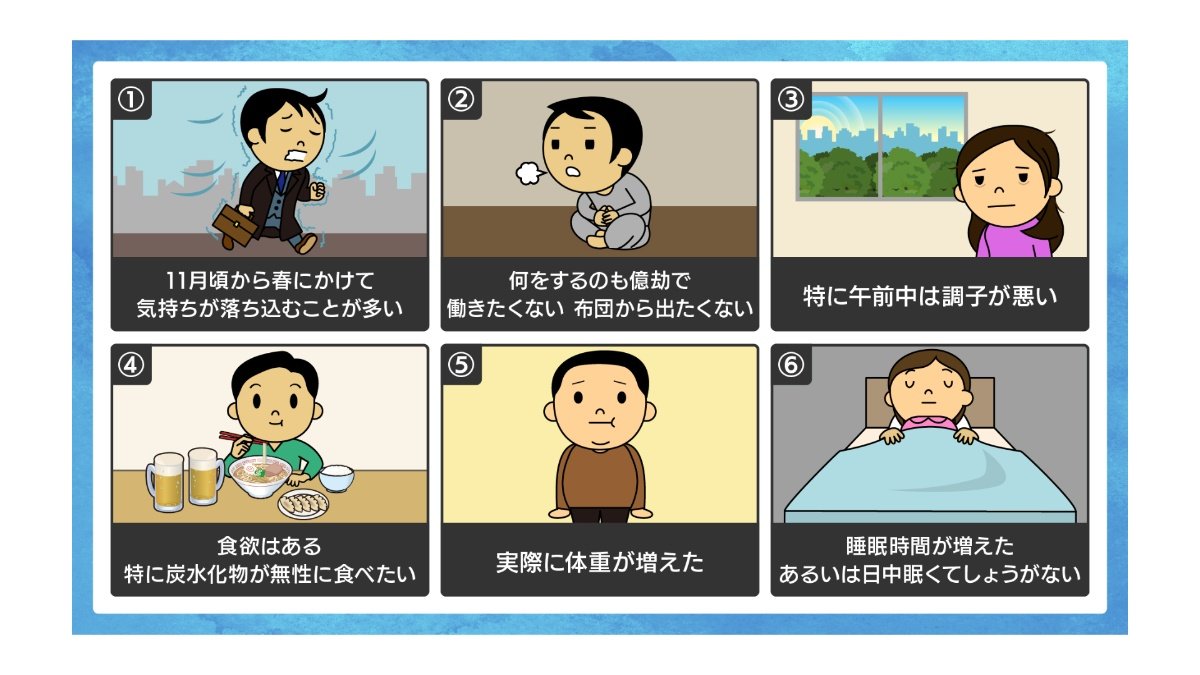 ｢冬季うつ｣セルフチェックリスト