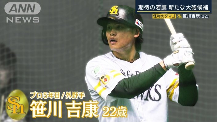 ソフトバンク・笹川吉康選手（22）