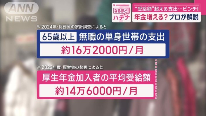 支出が年金を超えている
