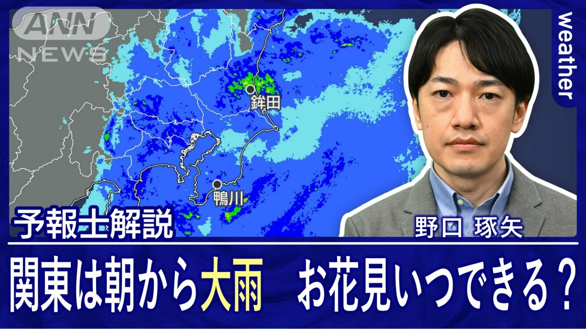朝から大雨の関東は花冷えが続く　各地お花見チャンスはいつ？　