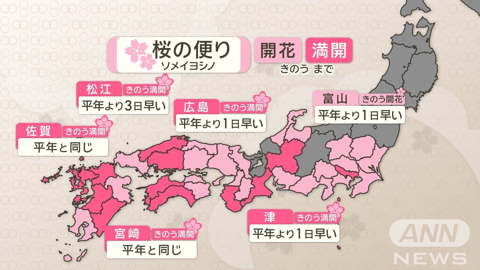 桜前線北上中！今年は見頃機関が「長持ち」か