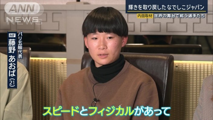 パリ五輪代表　MF　藤野あおば（21）