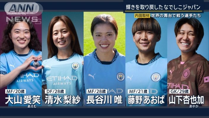 なでしこジャパンの5人