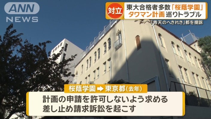 桜蔭学園が都を提訴