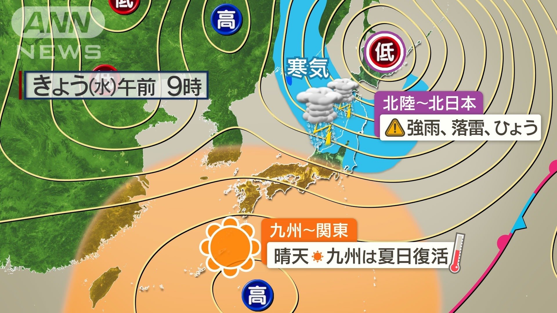 関東から九州は火の用心