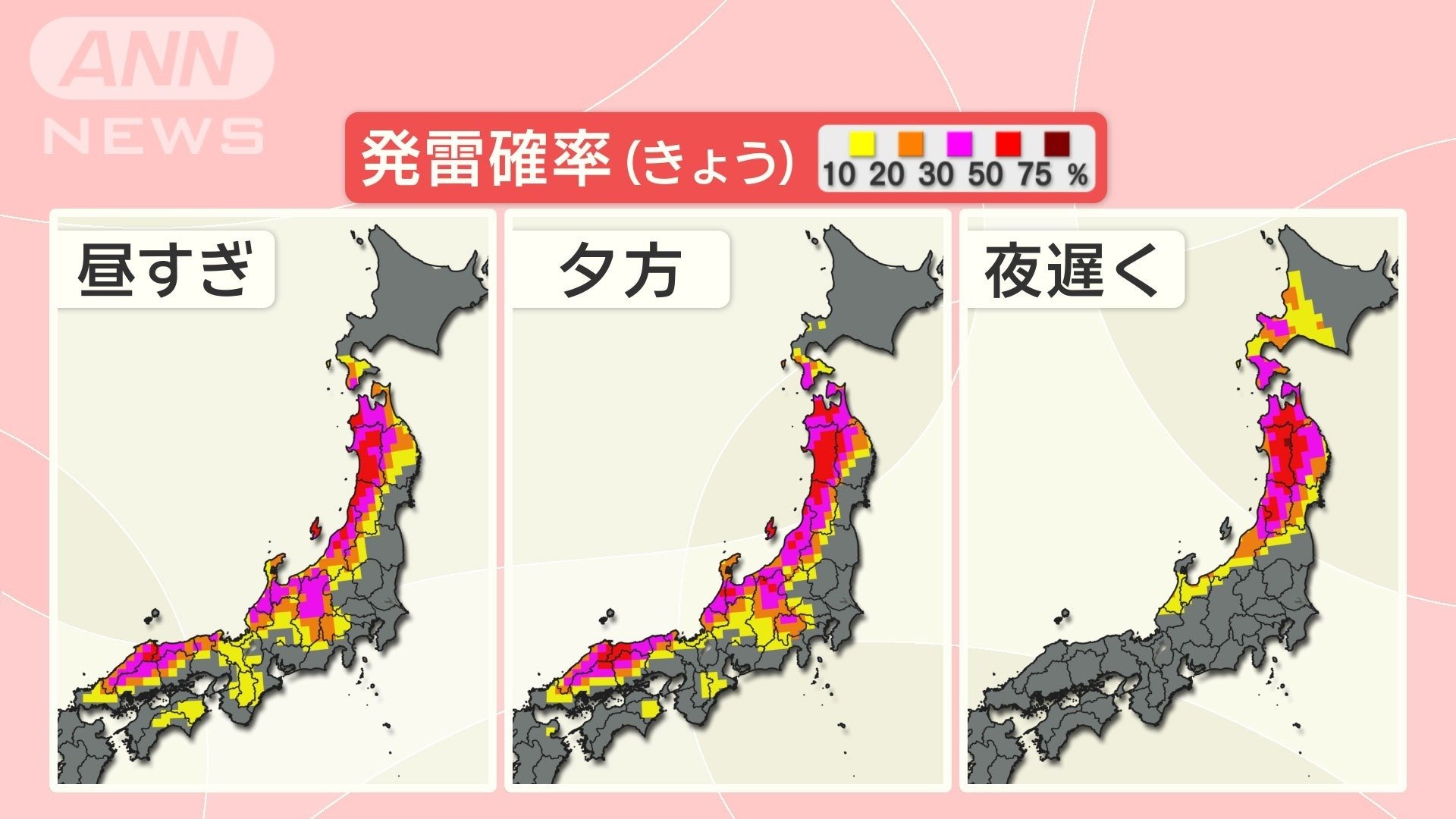 18日(金)の発雷確率