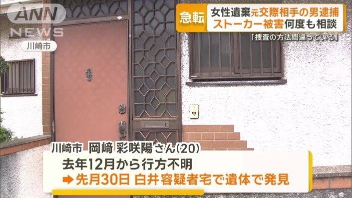 白井容疑者の自宅