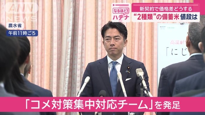 「コメ対策集中対応チーム」を発足