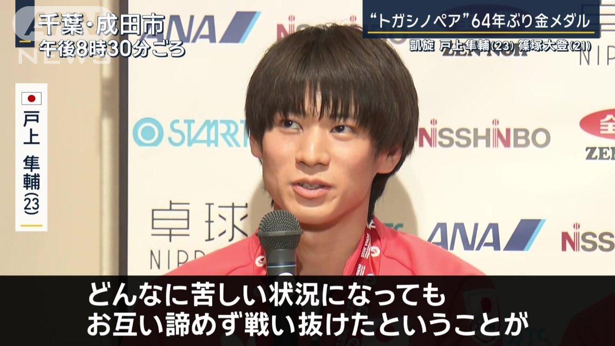戸上隼輔選手（23）