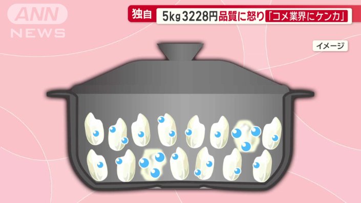 割れたコメが水分を吸収しすぎた