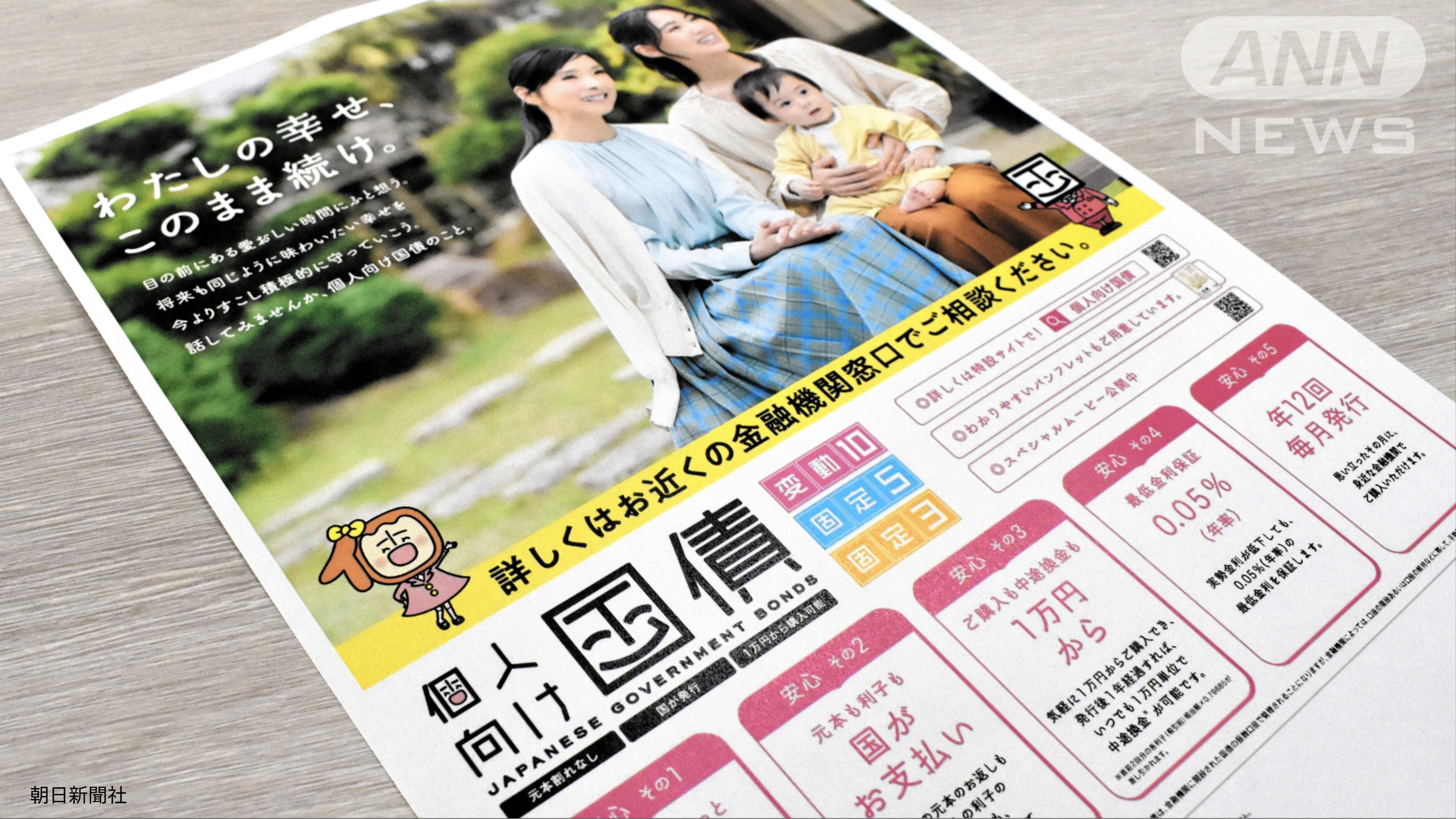 「わたしの幸せ、このまま続け。」…個人向け国債パンフレット