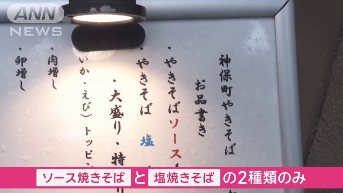 メニューは2種類のみ