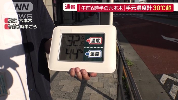 午前6時半ですでに32℃