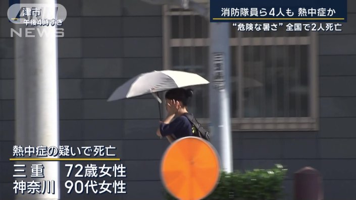 熱中症の疑いで死亡
