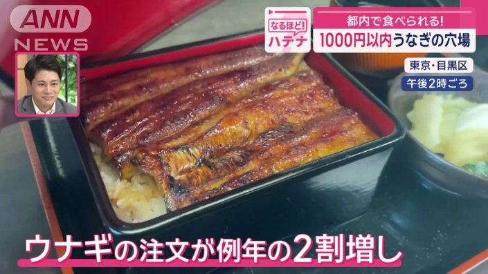 うなぎの注文が2割増し