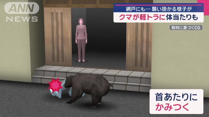 首の辺りにかみつく