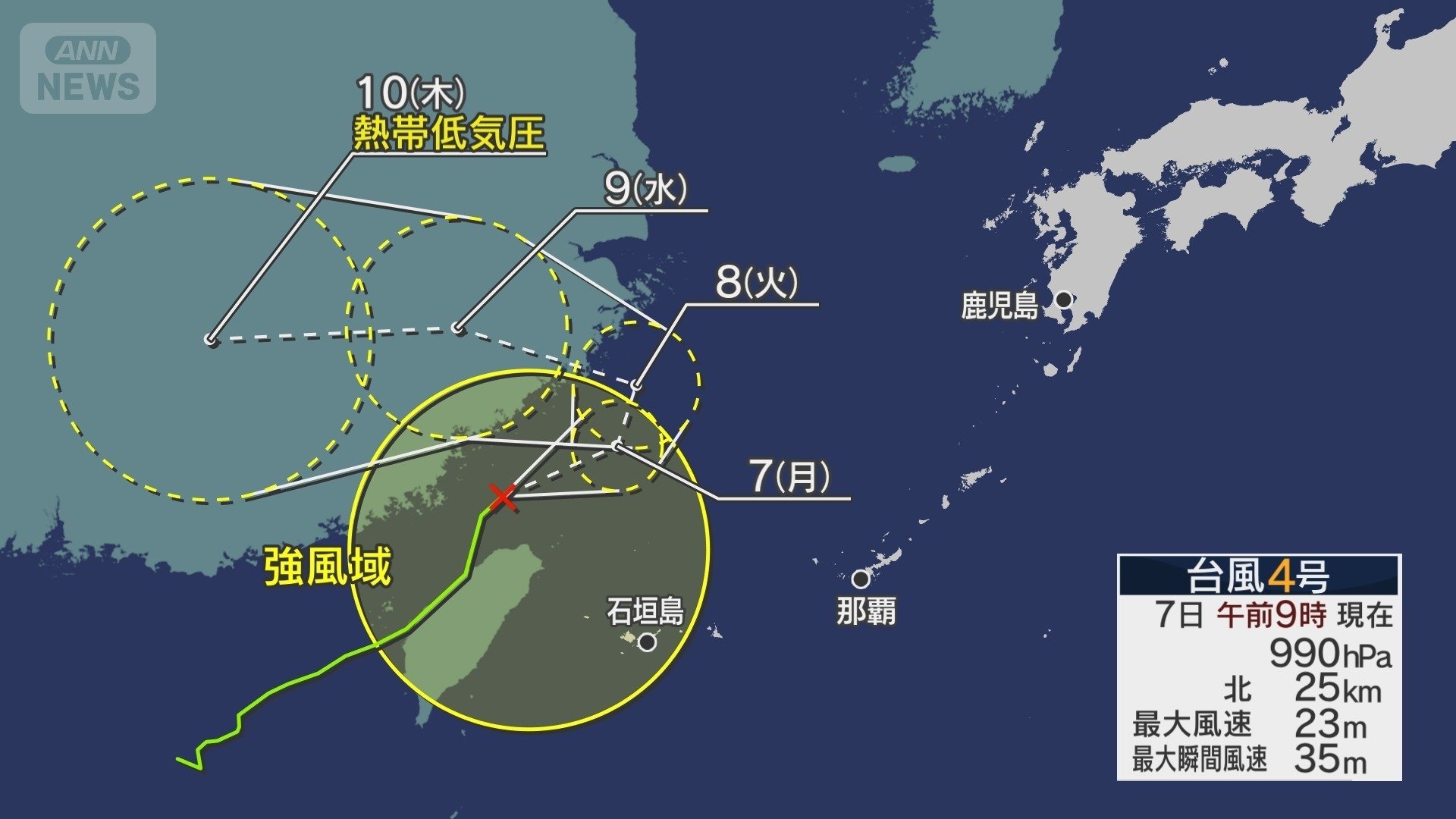 台風4号　台風　トカラ列島　大気不安定