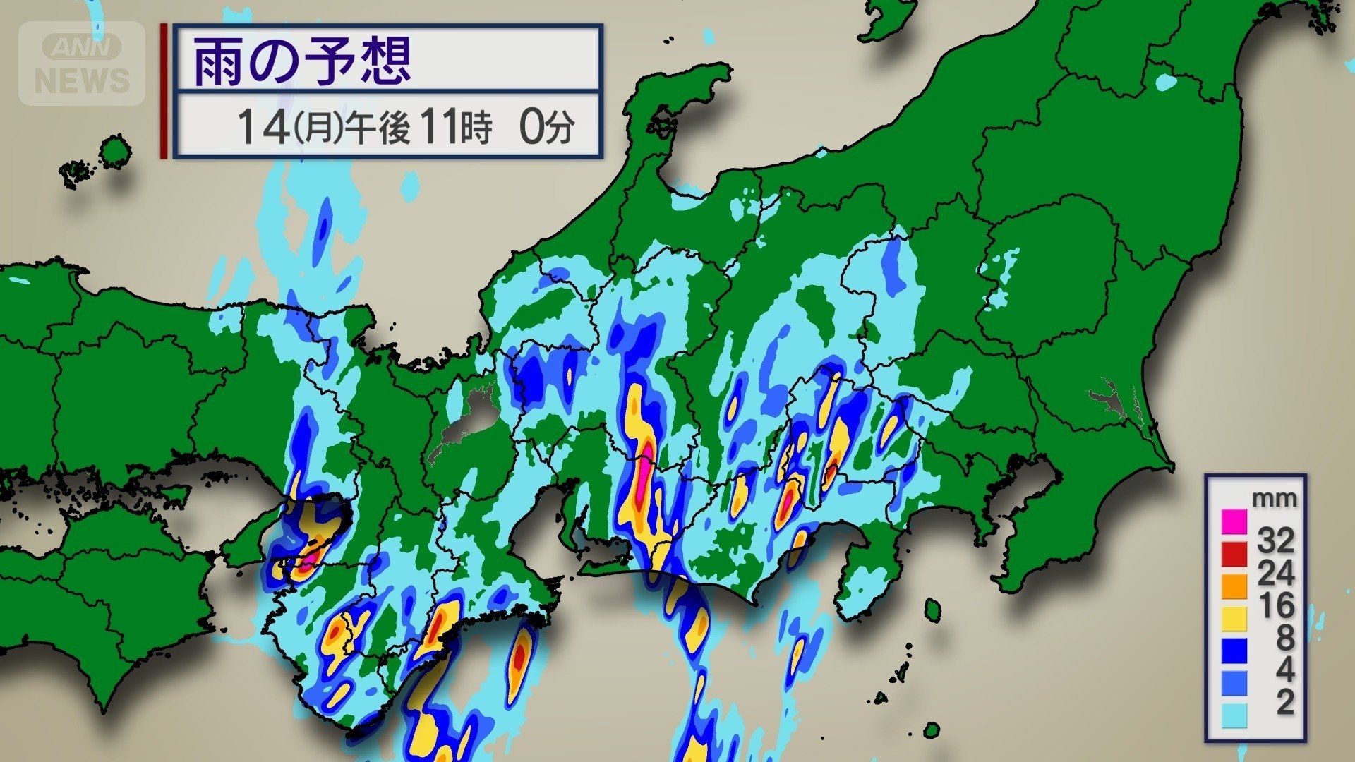 線状降水帯　東海地方　三重県　岐阜県　愛知県　静岡県