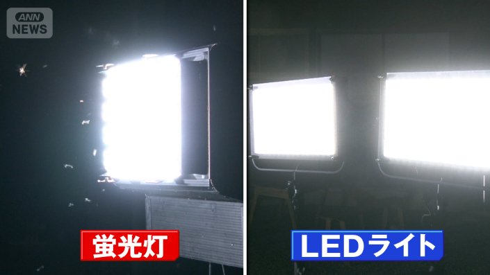 蛍光灯、LEDライトの実験