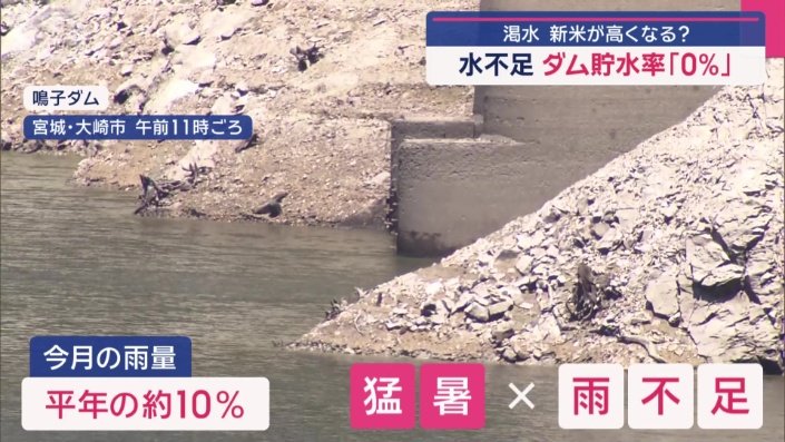 猛暑と雨不足。貯水率は危機的な状況
