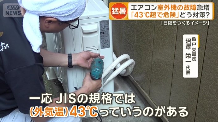 「JISの規格では（外気温）43℃っていうのがある」