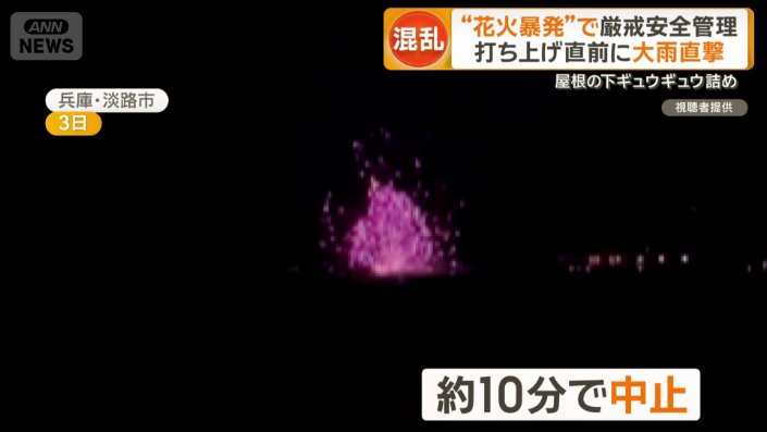 花火が爆発して中止
