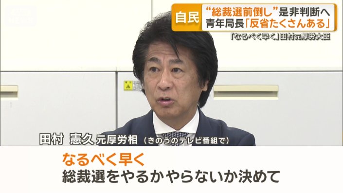 田村憲久元厚労相