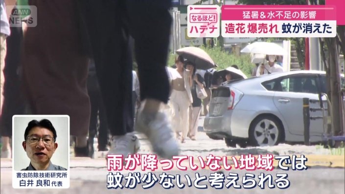 「雨が降っていない地域では蚊が少ない」