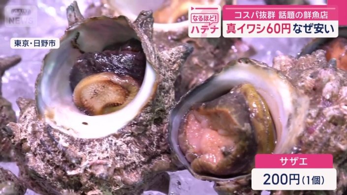 サザエは1個200円