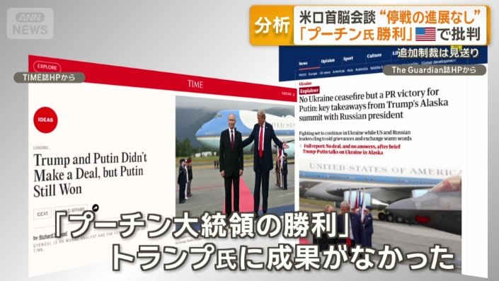 「プーチン大統領の勝利」の見出し