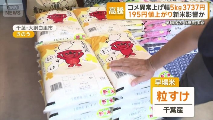 千葉産の早場米「粒すけ」