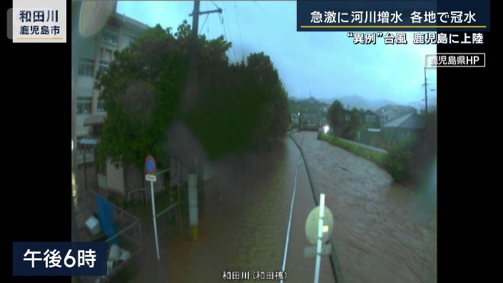 和田川を映したカメラ（午後6時）