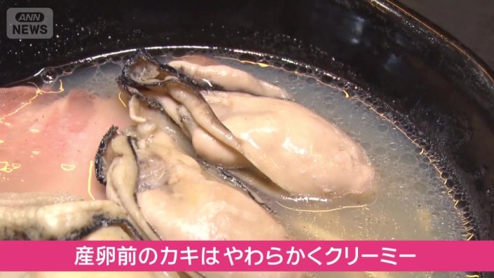 産卵前のカキはやわらかくクリーミー
