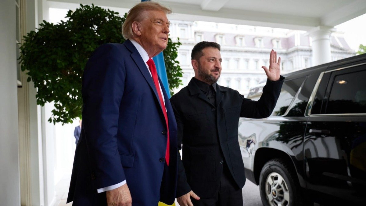 2025年8月18日、アメリカやヨーロッパ各国首脳との会談に臨んだ、ウクライナのゼレンスキー大統領（提供：Daniel Torok/White House/ZUMA Press/アフロ）
