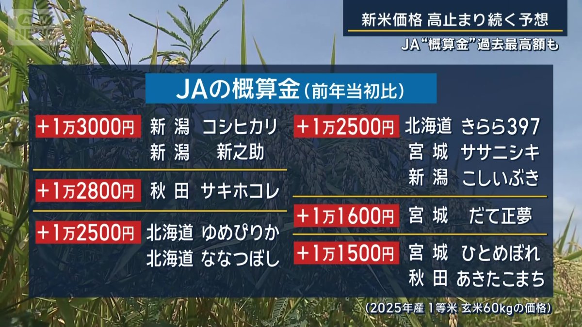 JAの概算金