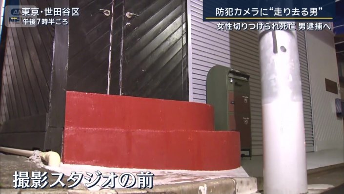撮影スタジオの前