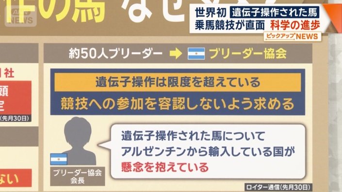 遺伝子操作の馬、なぜダメ？