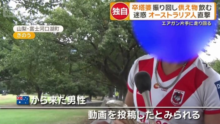 物議を醸す動画を投稿したとみられる人物