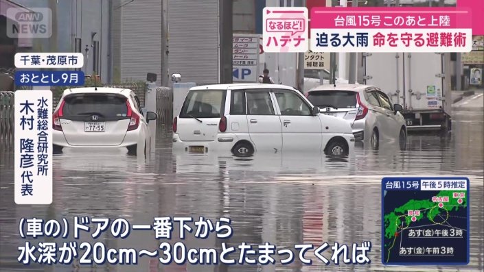 車での避難は危険