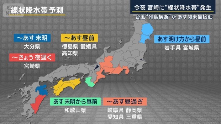 線状降水帯の予測情報