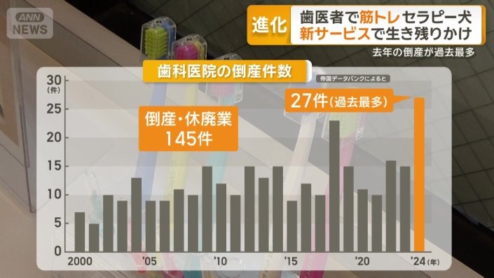 歯科医院の倒産件数
