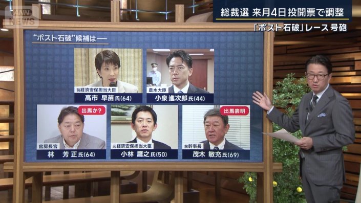 総裁選に出馬した5人
